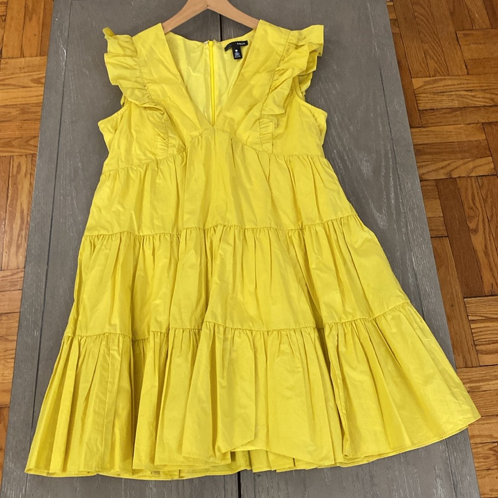 AQUA Yellow A-line dress size M